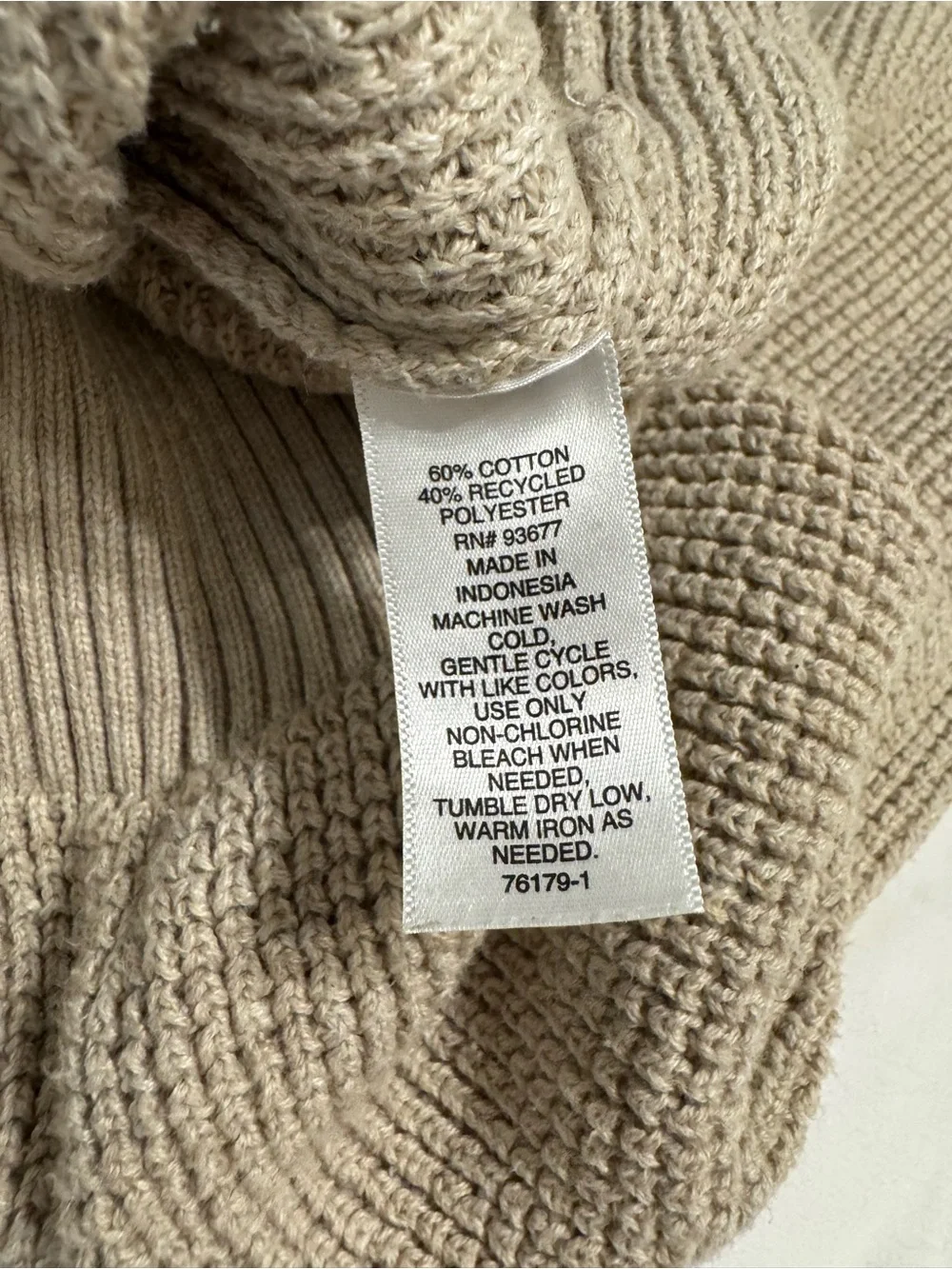 Men's Textured Crewneck Sweater in Taupe
